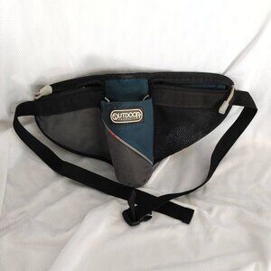 Running Pack / Waist Pouch Bag Blue & Gray Zip Adjustable Waist
